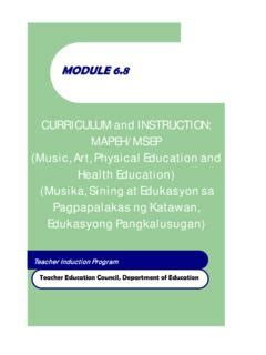 CURRICULUM and INSTRUCTION: MAPEH/MSEP (Music, Art, .